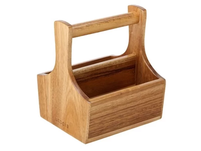 Menagère ravier en bois épices/huile/sauces 260x170mm
