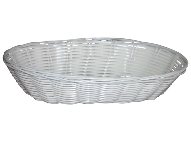 Corbeille de rattan PP oval blanc 250x180xH65mm