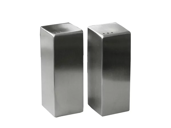 Salt and pepper shaker inox square