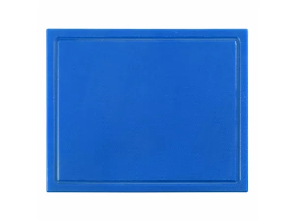 Snijplank HDPE met sapgeul blauw L325xB265xH15mm