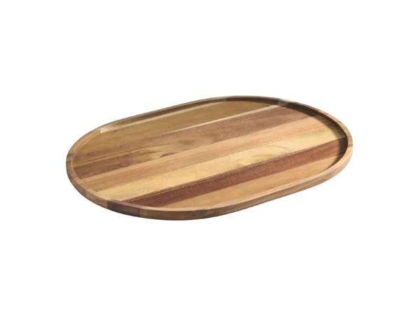 Plateau rectangulaire arrondi acacia L370xB270xH15mm