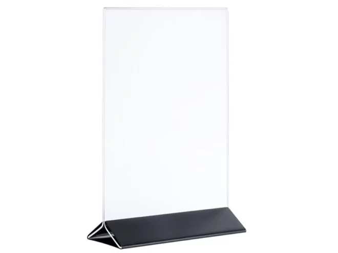 Menu holder black base L150xB70XH230mm