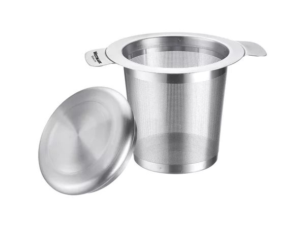 Tea infuser with saucer/lid 18/8 D75/95xH75mm