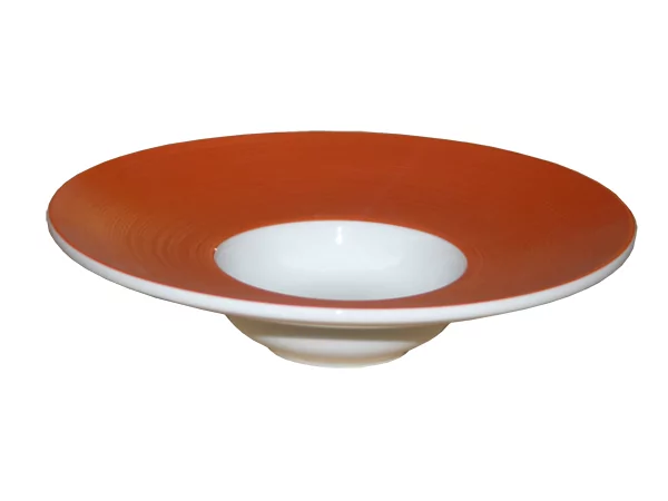 porcelaine gourmet plate deep, orange, 240mm