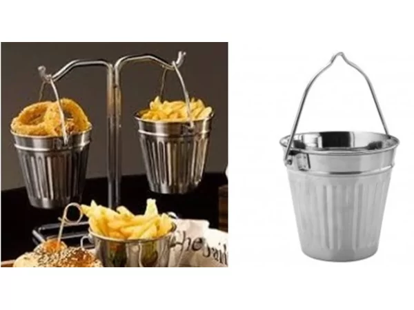 Mini emmertje model afvalbakje inox Ø95xH90mm