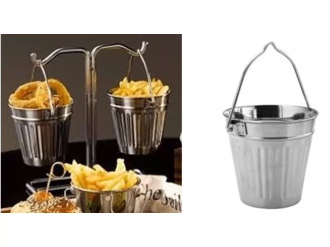 Seau mini présenation modelle poubelle inox Ø95xH90mm