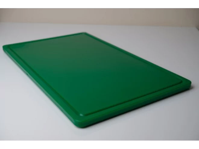 Lot Cutting board HDPE 530x325x14mm with groove green