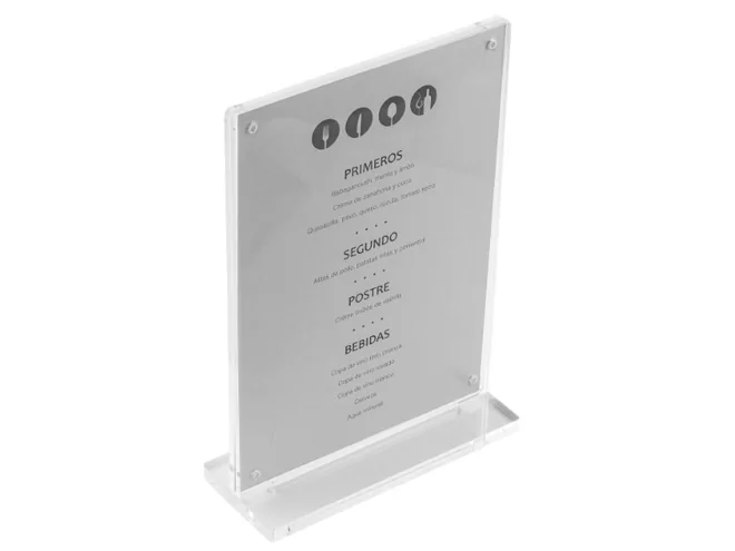 Porte menu plexi A6 H170xB110mm